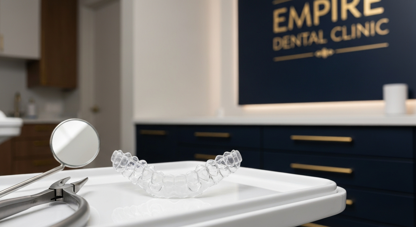 Clear orthodontic retainer at Empire Dental Clinic Dublin
