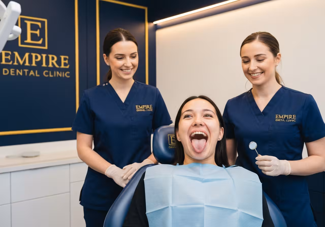 Happy patient after successful tongue-tie release frenectomy at Empire Dental Clinic